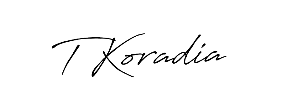 Also You can easily find your signature by using the search form. We will create T Koradia name handwritten signature images for you free of cost using Antro_Vectra_Bolder sign style. T Koradia signature style 7 images and pictures png