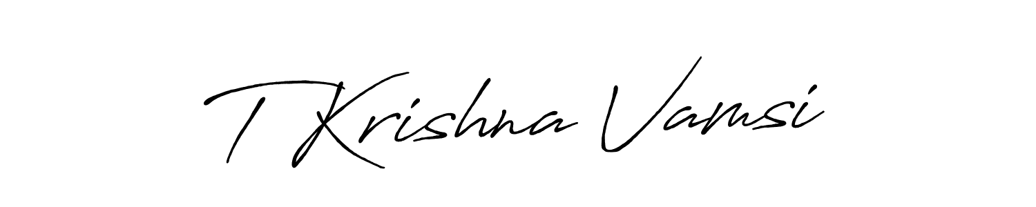 Also we have T Krishna Vamsi name is the best signature style. Create professional handwritten signature collection using Antro_Vectra_Bolder autograph style. T Krishna Vamsi signature style 7 images and pictures png