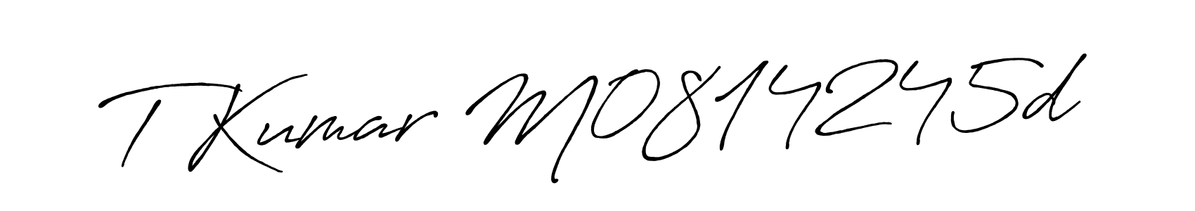 Similarly Antro_Vectra_Bolder is the best handwritten signature design. Signature creator online .You can use it as an online autograph creator for name T Kumar M0814245d. T Kumar M0814245d signature style 7 images and pictures png