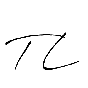 Make a beautiful signature design for name T L. With this signature (Antro_Vectra_Bolder) style, you can create a handwritten signature for free. T L signature style 7 images and pictures png