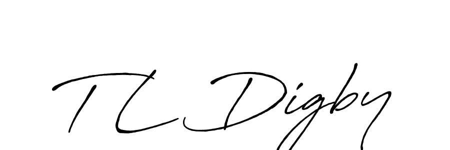 if you are searching for the best signature style for your name T L Digby. so please give up your signature search. here we have designed multiple signature styles  using Antro_Vectra_Bolder. T L Digby signature style 7 images and pictures png