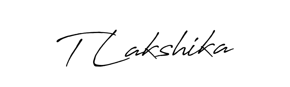 Design your own signature with our free online signature maker. With this signature software, you can create a handwritten (Antro_Vectra_Bolder) signature for name T Lakshika. T Lakshika signature style 7 images and pictures png