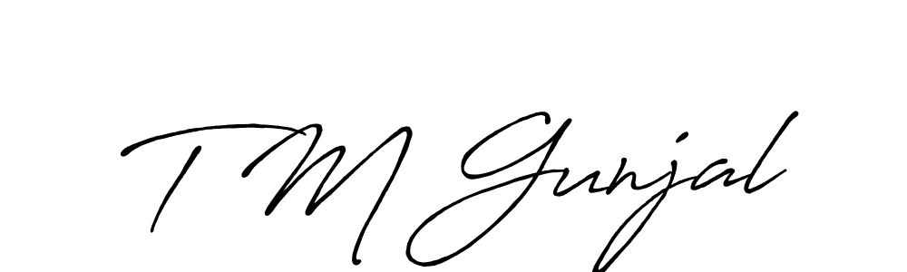 How to make T M Gunjal signature? Antro_Vectra_Bolder is a professional autograph style. Create handwritten signature for T M Gunjal name. T M Gunjal signature style 7 images and pictures png