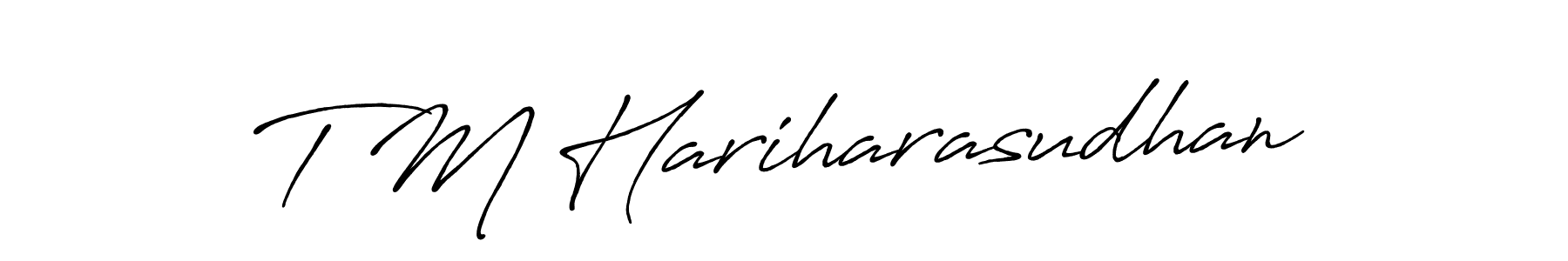 How to make T M Hariharasudhan signature? Antro_Vectra_Bolder is a professional autograph style. Create handwritten signature for T M Hariharasudhan name. T M Hariharasudhan signature style 7 images and pictures png