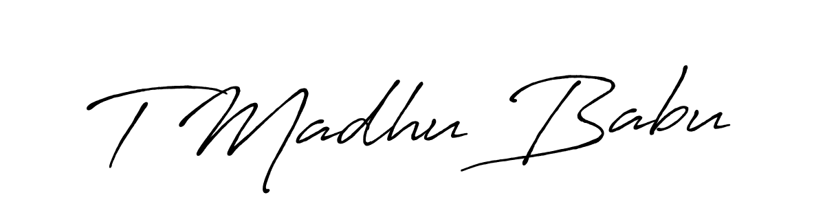 Make a short T Madhu Babu signature style. Manage your documents anywhere anytime using Antro_Vectra_Bolder. Create and add eSignatures, submit forms, share and send files easily. T Madhu Babu signature style 7 images and pictures png