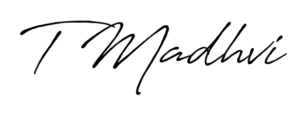 Also You can easily find your signature by using the search form. We will create T Madhvi name handwritten signature images for you free of cost using Antro_Vectra_Bolder sign style. T Madhvi signature style 7 images and pictures png