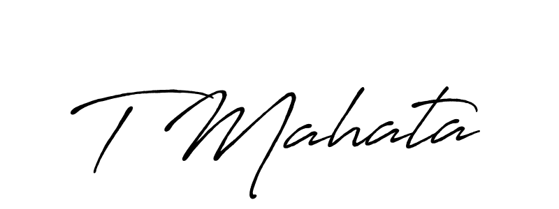 The best way (Antro_Vectra_Bolder) to make a short signature is to pick only two or three words in your name. The name T Mahata include a total of six letters. For converting this name. T Mahata signature style 7 images and pictures png