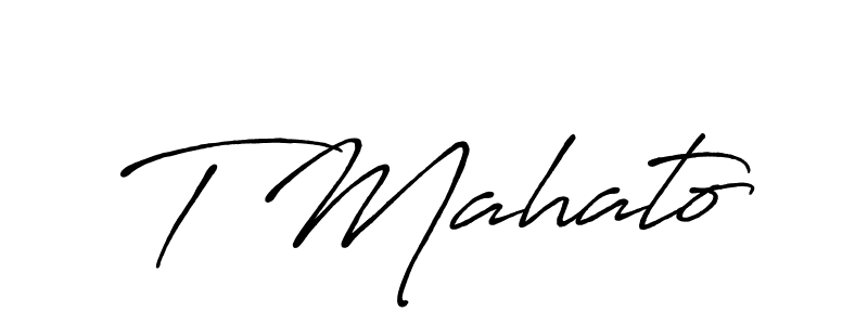Make a beautiful signature design for name T Mahato. With this signature (Antro_Vectra_Bolder) style, you can create a handwritten signature for free. T Mahato signature style 7 images and pictures png
