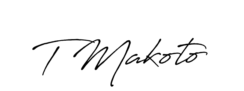 Use a signature maker to create a handwritten signature online. With this signature software, you can design (Antro_Vectra_Bolder) your own signature for name T Makoto. T Makoto signature style 7 images and pictures png
