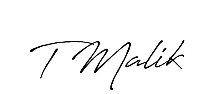 Design your own signature with our free online signature maker. With this signature software, you can create a handwritten (Antro_Vectra_Bolder) signature for name T Malik. T Malik signature style 7 images and pictures png