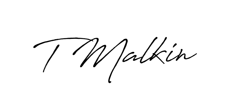 Use a signature maker to create a handwritten signature online. With this signature software, you can design (Antro_Vectra_Bolder) your own signature for name T Malkin. T Malkin signature style 7 images and pictures png
