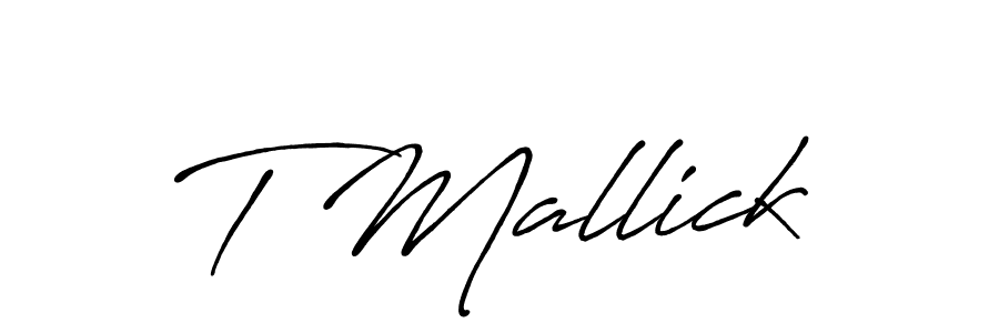 The best way (Antro_Vectra_Bolder) to make a short signature is to pick only two or three words in your name. The name T Mallick include a total of six letters. For converting this name. T Mallick signature style 7 images and pictures png