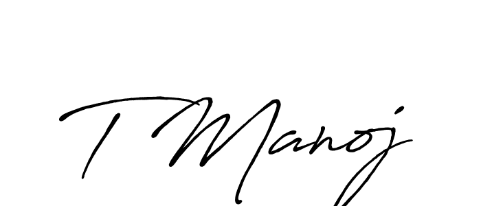 T Manoj stylish signature style. Best Handwritten Sign (Antro_Vectra_Bolder) for my name. Handwritten Signature Collection Ideas for my name T Manoj. T Manoj signature style 7 images and pictures png