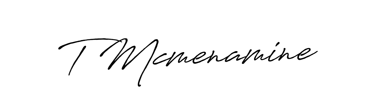 Create a beautiful signature design for name T Mcmenamine. With this signature (Antro_Vectra_Bolder) fonts, you can make a handwritten signature for free. T Mcmenamine signature style 7 images and pictures png