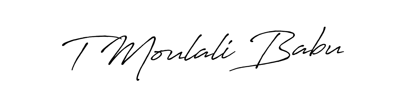 Create a beautiful signature design for name T Moulali Babu. With this signature (Antro_Vectra_Bolder) fonts, you can make a handwritten signature for free. T Moulali Babu signature style 7 images and pictures png