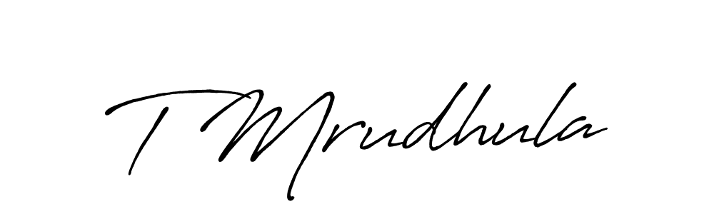 Make a beautiful signature design for name T Mrudhula. With this signature (Antro_Vectra_Bolder) style, you can create a handwritten signature for free. T Mrudhula signature style 7 images and pictures png