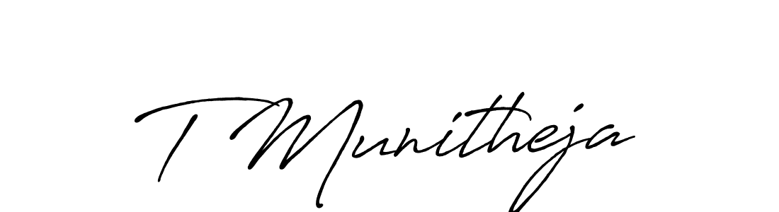 How to make T Munitheja signature? Antro_Vectra_Bolder is a professional autograph style. Create handwritten signature for T Munitheja name. T Munitheja signature style 7 images and pictures png