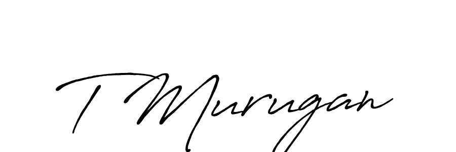 Make a beautiful signature design for name T Murugan. With this signature (Antro_Vectra_Bolder) style, you can create a handwritten signature for free. T Murugan signature style 7 images and pictures png