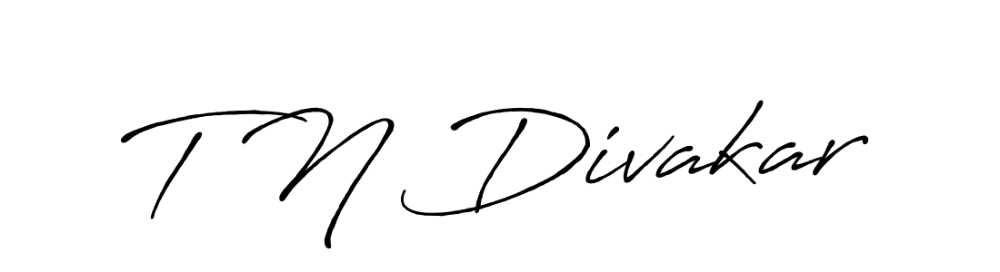 How to make T N Divakar name signature. Use Antro_Vectra_Bolder style for creating short signs online. This is the latest handwritten sign. T N Divakar signature style 7 images and pictures png