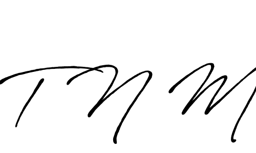 Also You can easily find your signature by using the search form. We will create T N M name handwritten signature images for you free of cost using Antro_Vectra_Bolder sign style. T N M signature style 7 images and pictures png