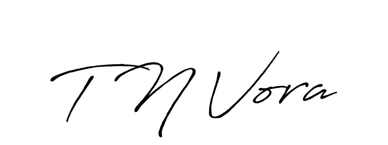 The best way (Antro_Vectra_Bolder) to make a short signature is to pick only two or three words in your name. The name T N Vora include a total of six letters. For converting this name. T N Vora signature style 7 images and pictures png