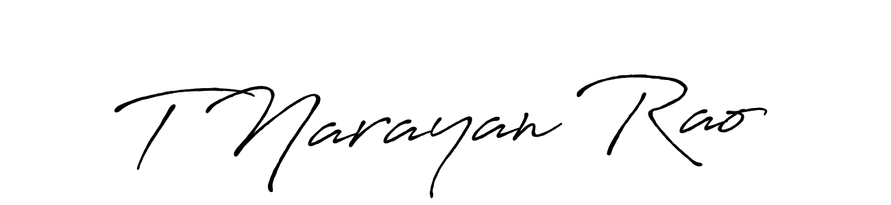 How to make T Narayan Rao signature? Antro_Vectra_Bolder is a professional autograph style. Create handwritten signature for T Narayan Rao name. T Narayan Rao signature style 7 images and pictures png