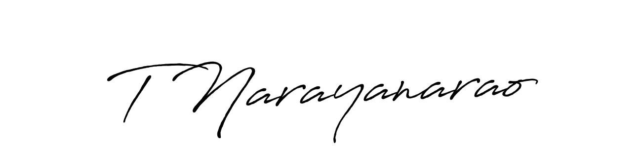 How to make T Narayanarao signature? Antro_Vectra_Bolder is a professional autograph style. Create handwritten signature for T Narayanarao name. T Narayanarao signature style 7 images and pictures png