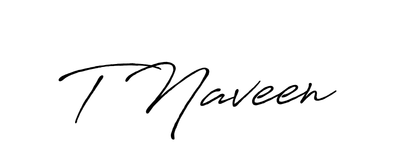 Design your own signature with our free online signature maker. With this signature software, you can create a handwritten (Antro_Vectra_Bolder) signature for name T Naveen. T Naveen signature style 7 images and pictures png