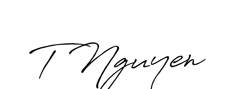 Make a beautiful signature design for name T Nguyen. With this signature (Antro_Vectra_Bolder) style, you can create a handwritten signature for free. T Nguyen signature style 7 images and pictures png