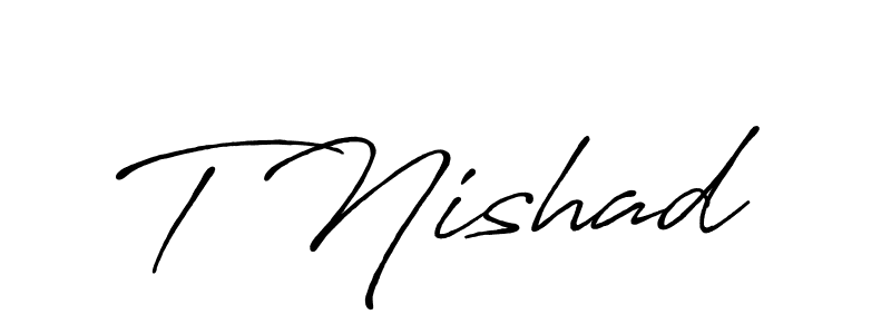 How to make T Nishad signature? Antro_Vectra_Bolder is a professional autograph style. Create handwritten signature for T Nishad name. T Nishad signature style 7 images and pictures png