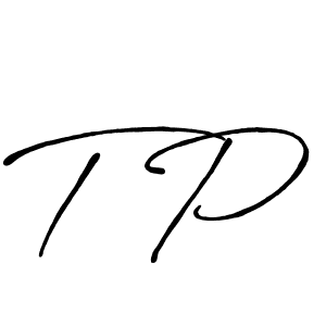 Make a beautiful signature design for name T P. With this signature (Antro_Vectra_Bolder) style, you can create a handwritten signature for free. T P signature style 7 images and pictures png