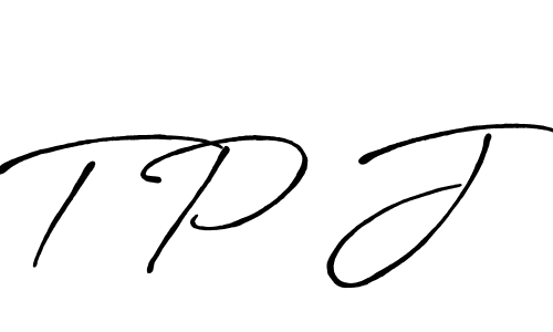 How to make T P J name signature. Use Antro_Vectra_Bolder style for creating short signs online. This is the latest handwritten sign. T P J signature style 7 images and pictures png