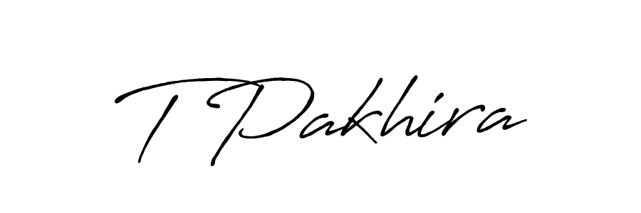 Create a beautiful signature design for name T Pakhira. With this signature (Antro_Vectra_Bolder) fonts, you can make a handwritten signature for free. T Pakhira signature style 7 images and pictures png