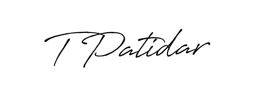 How to make T Patidar name signature. Use Antro_Vectra_Bolder style for creating short signs online. This is the latest handwritten sign. T Patidar signature style 7 images and pictures png