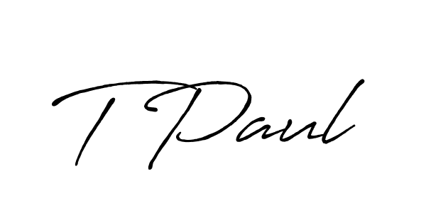 Design your own signature with our free online signature maker. With this signature software, you can create a handwritten (Antro_Vectra_Bolder) signature for name T Paul. T Paul signature style 7 images and pictures png