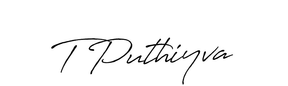 Create a beautiful signature design for name T Puthiyva. With this signature (Antro_Vectra_Bolder) fonts, you can make a handwritten signature for free. T Puthiyva signature style 7 images and pictures png