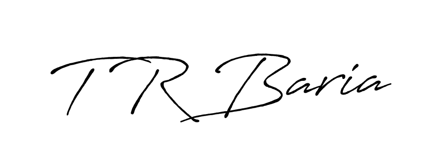 The best way (Antro_Vectra_Bolder) to make a short signature is to pick only two or three words in your name. The name T R Baria include a total of six letters. For converting this name. T R Baria signature style 7 images and pictures png