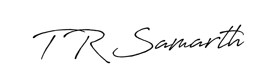 How to make T R Samarth name signature. Use Antro_Vectra_Bolder style for creating short signs online. This is the latest handwritten sign. T R Samarth signature style 7 images and pictures png