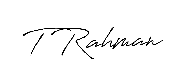 How to make T Rahman name signature. Use Antro_Vectra_Bolder style for creating short signs online. This is the latest handwritten sign. T Rahman signature style 7 images and pictures png