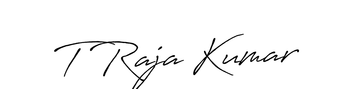 Antro_Vectra_Bolder is a professional signature style that is perfect for those who want to add a touch of class to their signature. It is also a great choice for those who want to make their signature more unique. Get T Raja Kumar name to fancy signature for free. T Raja Kumar signature style 7 images and pictures png