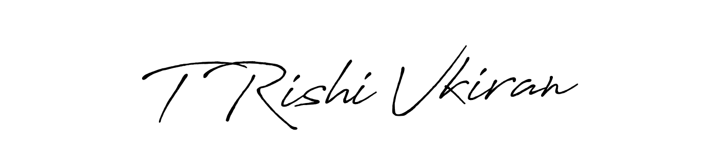 How to make T Rishi Vkiran signature? Antro_Vectra_Bolder is a professional autograph style. Create handwritten signature for T Rishi Vkiran name. T Rishi Vkiran signature style 7 images and pictures png