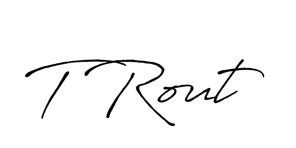 How to make T Rout signature? Antro_Vectra_Bolder is a professional autograph style. Create handwritten signature for T Rout name. T Rout signature style 7 images and pictures png