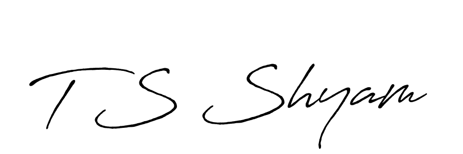 Make a beautiful signature design for name T S Shyam. With this signature (Antro_Vectra_Bolder) style, you can create a handwritten signature for free. T S Shyam signature style 7 images and pictures png