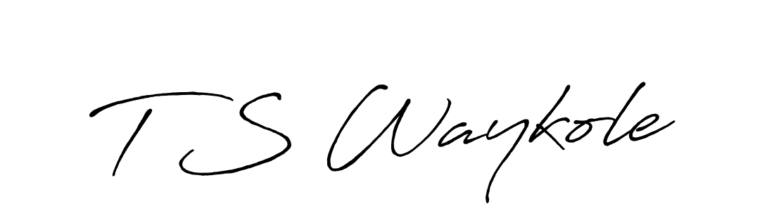 T S Waykole stylish signature style. Best Handwritten Sign (Antro_Vectra_Bolder) for my name. Handwritten Signature Collection Ideas for my name T S Waykole. T S Waykole signature style 7 images and pictures png