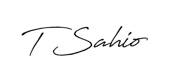 You can use this online signature creator to create a handwritten signature for the name T Sahio. This is the best online autograph maker. T Sahio signature style 7 images and pictures png