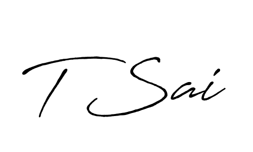 The best way (Antro_Vectra_Bolder) to make a short signature is to pick only two or three words in your name. The name T Sai include a total of six letters. For converting this name. T Sai signature style 7 images and pictures png