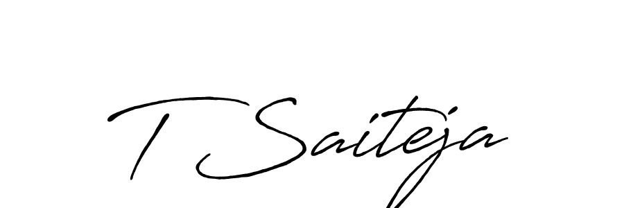 Also we have T Saiteja name is the best signature style. Create professional handwritten signature collection using Antro_Vectra_Bolder autograph style. T Saiteja signature style 7 images and pictures png