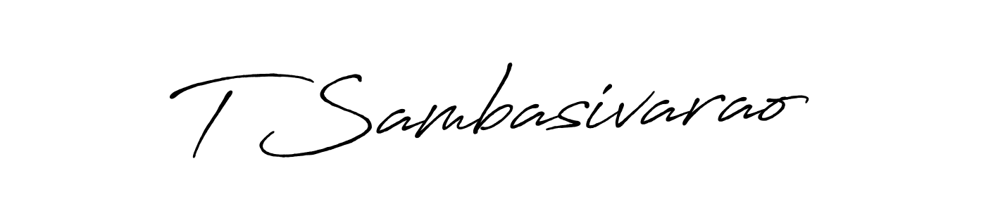 Design your own signature with our free online signature maker. With this signature software, you can create a handwritten (Antro_Vectra_Bolder) signature for name T Sambasivarao. T Sambasivarao signature style 7 images and pictures png