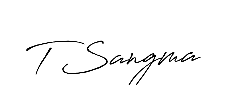 How to make T Sangma signature? Antro_Vectra_Bolder is a professional autograph style. Create handwritten signature for T Sangma name. T Sangma signature style 7 images and pictures png
