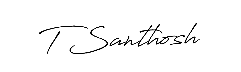 Make a beautiful signature design for name T Santhosh. Use this online signature maker to create a handwritten signature for free. T Santhosh signature style 7 images and pictures png